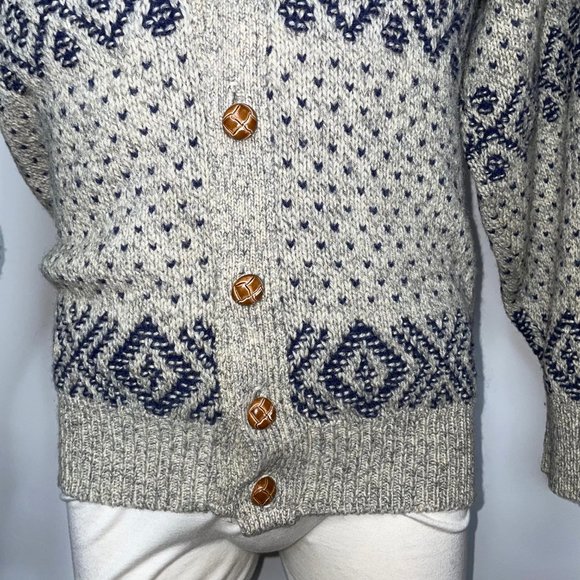 Vintage American Eagle Outfitters Cardigan Nordic Design Men’s Size L Wool Nylon - Picture 5 of 15